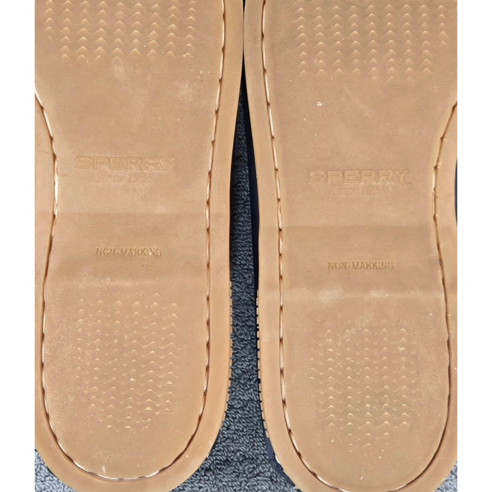 Sperry Top-Sider Gold Cup Women's 9M Navy Leather Boat Shoes Tan Laces - Picture 10 of 10